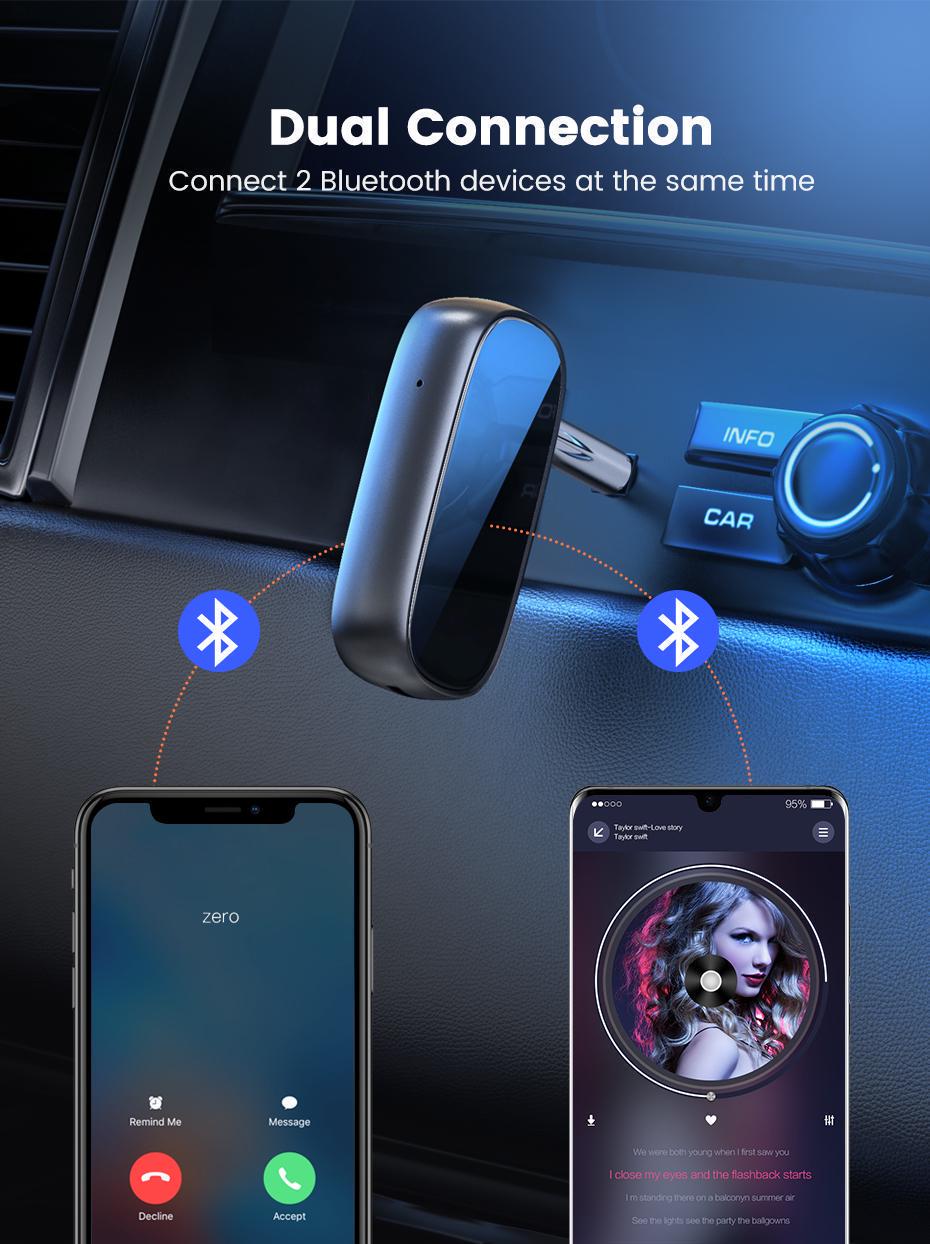 Адаптер UGREEN Bluetooth 5.1 приемник aptX HD Hi-Res 3,5 мм minijack AUX-micro USB Аудио AAC/SBC/aptX LL стерео Черный (70304) - фото 20