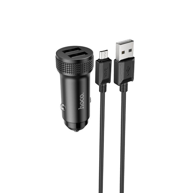 Автомобильное зарядное устройство Hoco Micro USB Cable Level Dual Port Z49 12W Black (11870364) Автомобильное зарядное устройство Hoco Micro USB Cable Level Dual Port Z49 12W Black (11870364)