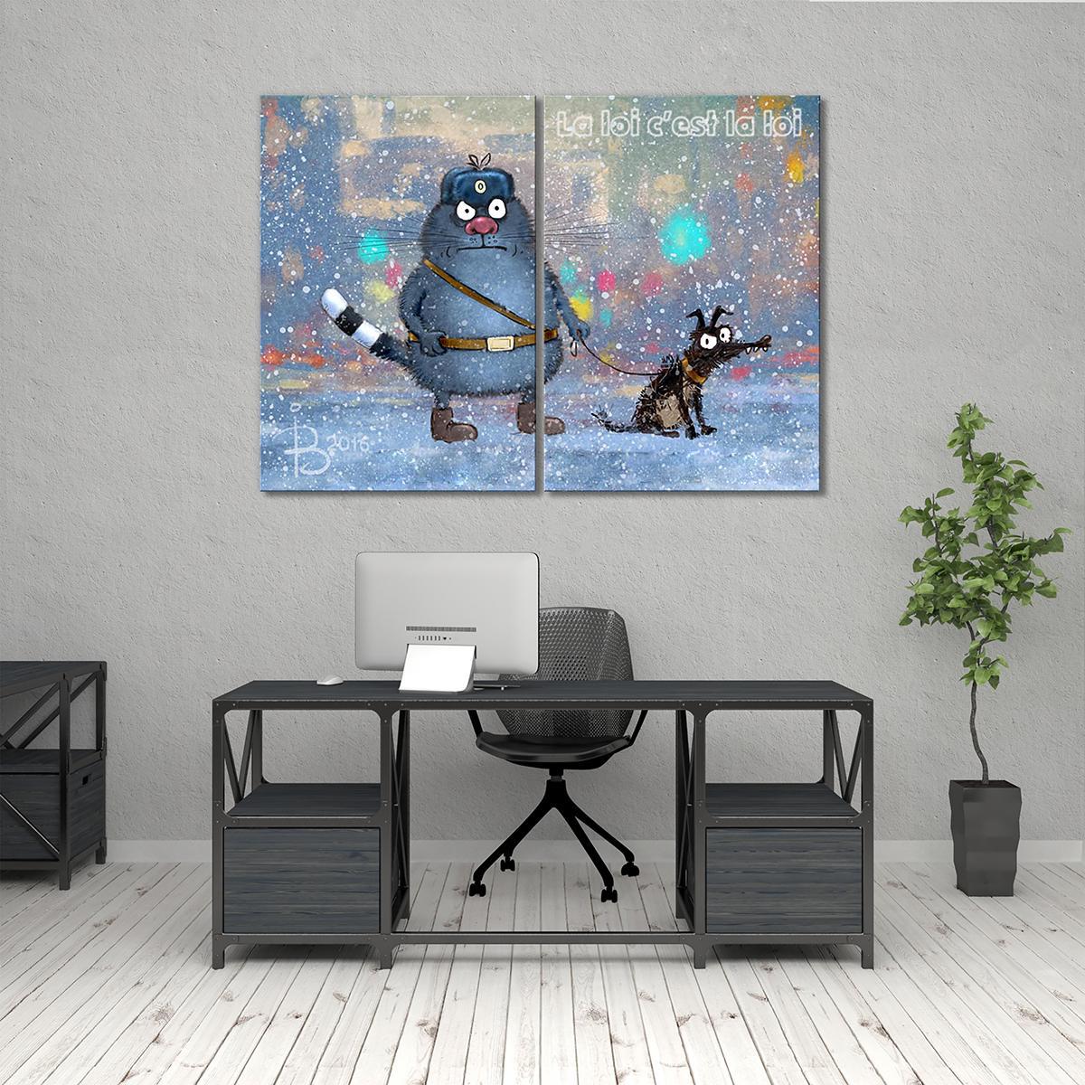 Модульная картина На страже закона 2 модуля 50x75 см