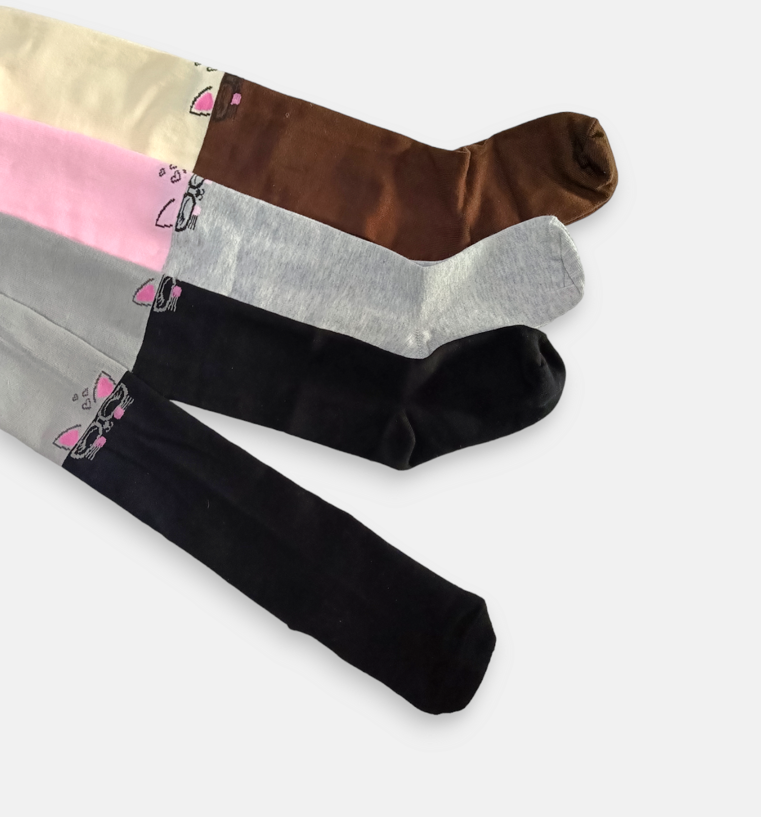 Колготки для дівчинки TwinSocks Киця в окулярах 110-116 Сірий/Чорний (12226089) - фото 3