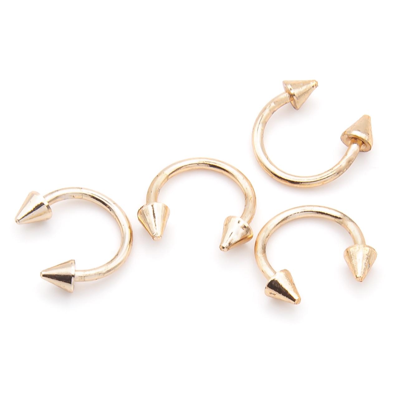 Серьга для пирсинга Циркуляр шип 8х3 мм 1 шт. Розовое золото (ПС0803к88)