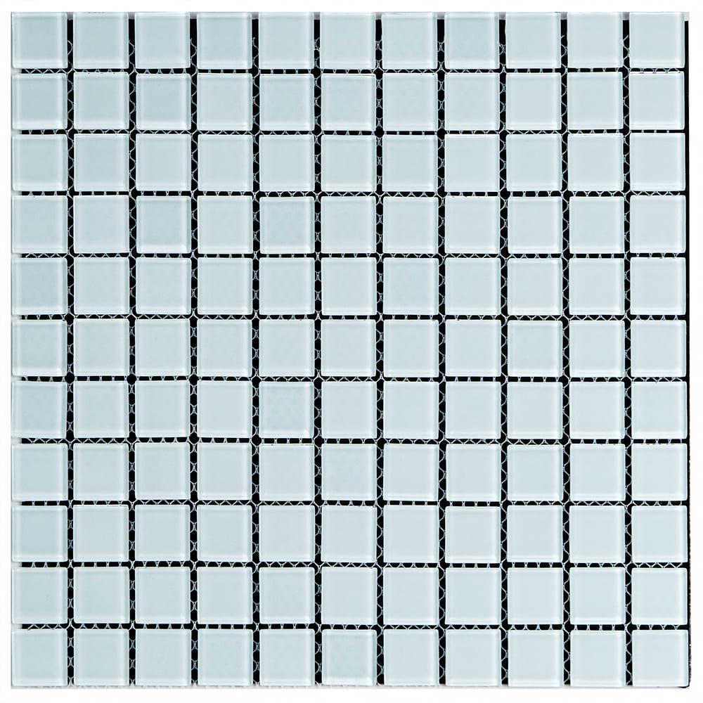 Плитка мозаика стеклянная декоративная Sticker Wall на клеевой основе 298х298х4,5 мм Белый (SW-00002364)