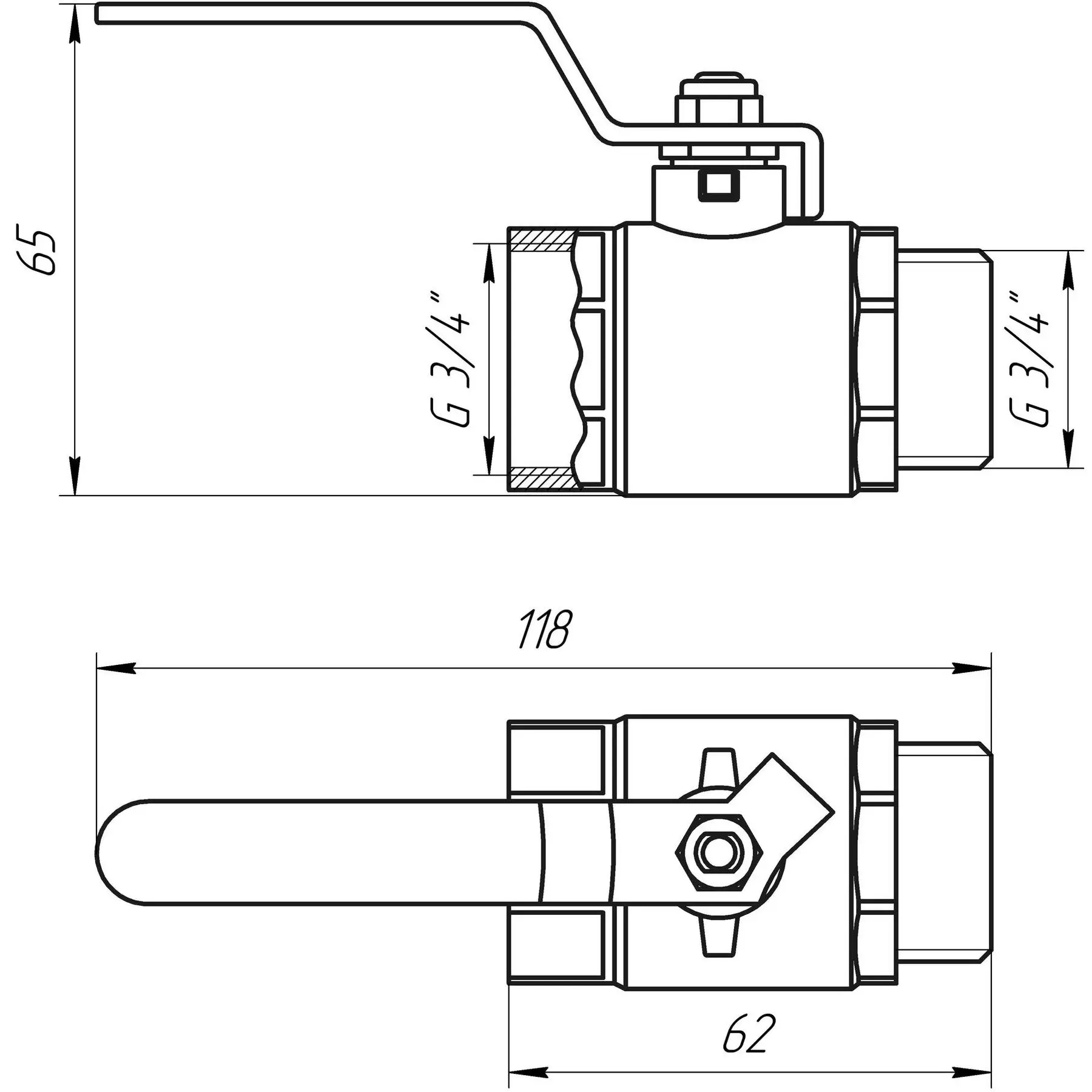 Кран кульовий прямий Q Professional QP152 3/4" НВ КР PN40 (GSR-000010158) - фото 4