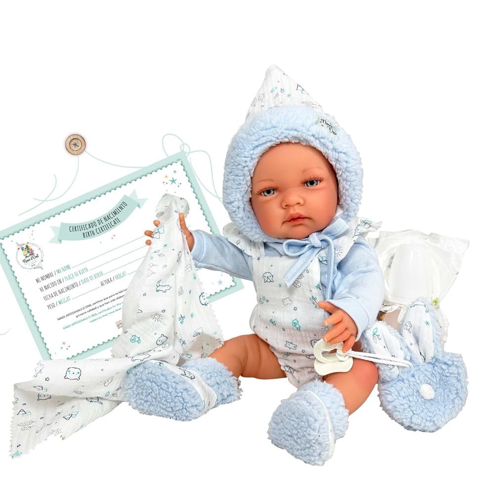 Пупс новорожденный Reborn nines d'onil Мальчик винил силиконовый 3d роспись 45 см