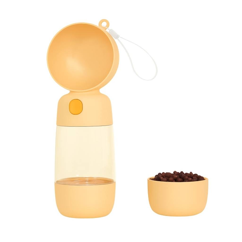 Бутылка-поилка дорожная для животных 2в1 для воды и корма Оранжевый (445d4c98) - фото 1