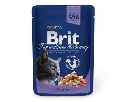 Влажный корм для котов Brit Premium Cat pouch с треской 100 г