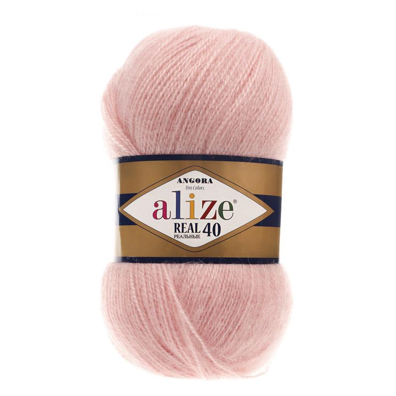 Пряжа Alize Angora Real 40 363 Світло-рожевий
