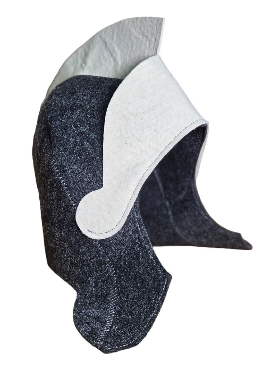 Шапка для сауны и бани SUNROZ Гладиатор из искусственного фетра Серый (LP-472)