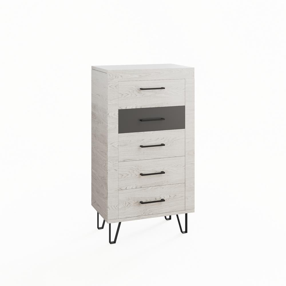 Комод Світ Меблів Рио 5Ш 495х400х1110 мм ДСП Аляска/Антрацит