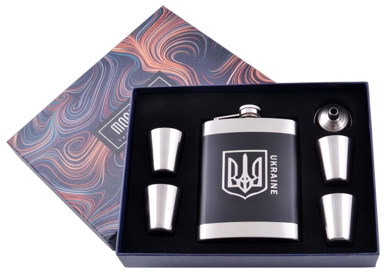Набор фляга и 4 стопки Patriot 230 мл нержавеющая сталь Черный