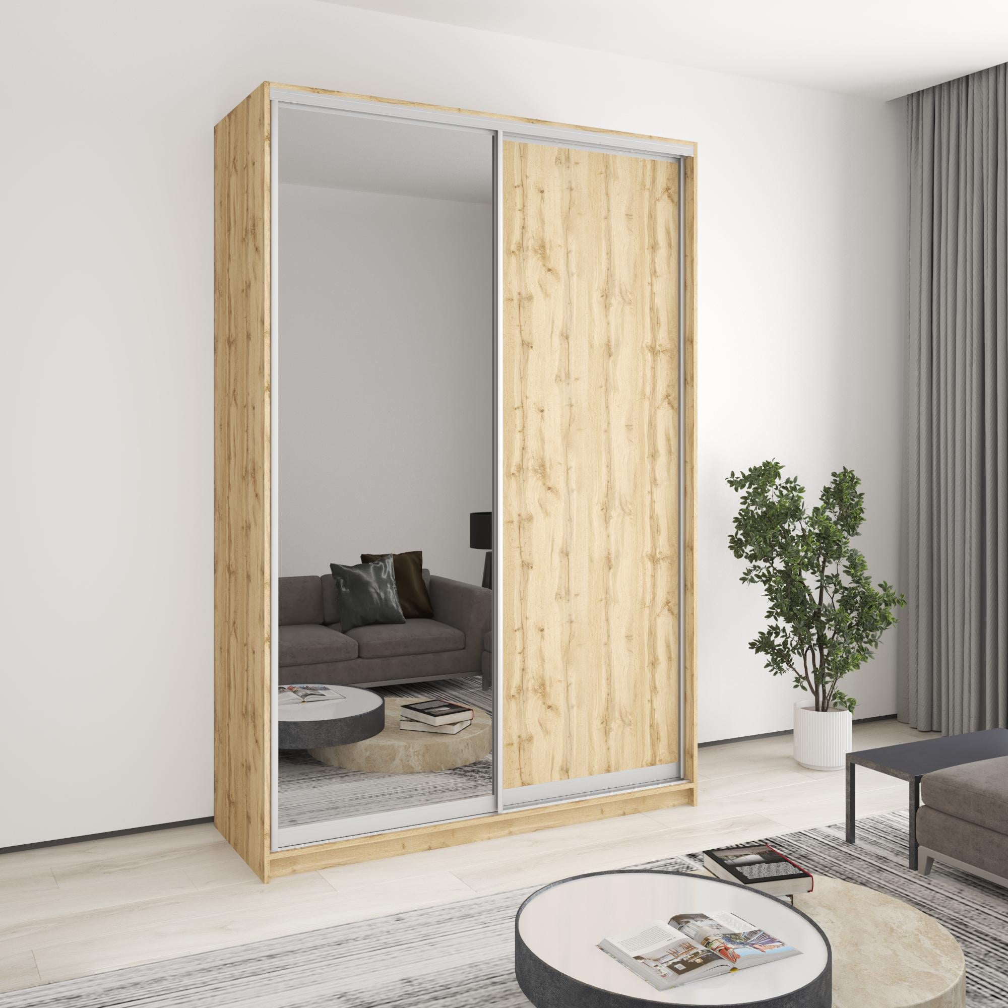 Шкаф-купе двухдверный MebelStar Комбо AL ДСП/зеркало 160x45x240 см Дуб тахо (MBS-4121) Шкаф-купе двухдверный MebelStar Комбо AL ДСП/зеркало 160x45x240 см Дуб тахо (MBS-4121)