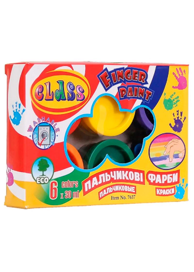 Краски CLASS для рисования пальчиками 6 цветов 180 мл (7637)