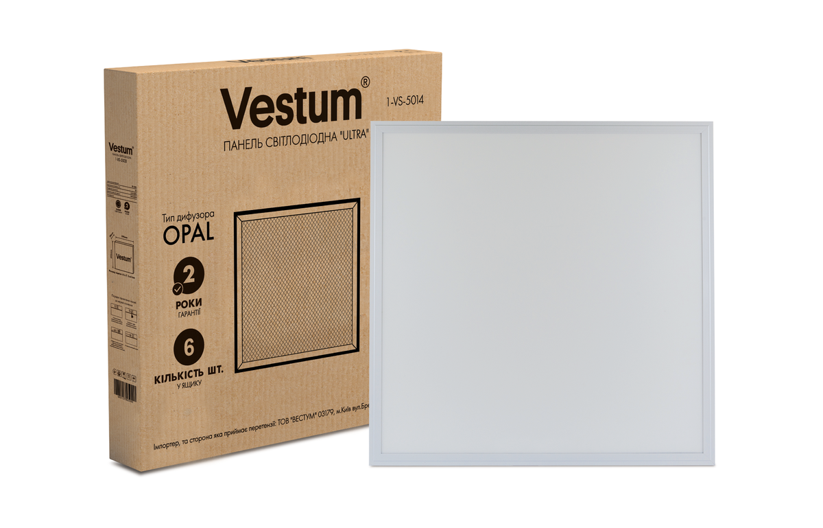 Панель світлодіодна Vestum OPAL ULTRA SLIM 40 Вт 6500K 220V 600x600 мм (1-VS-5014)