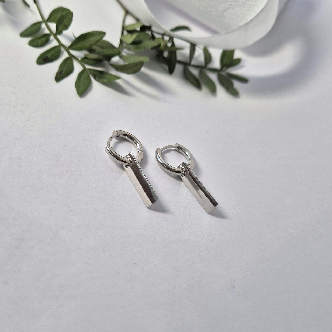 Серьги без камней с подвеской серебро 925 пробы 4 г (5069р)