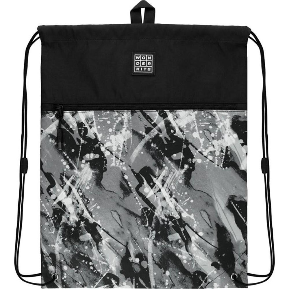 Сумка для взуття з кишенею KITE Wonder Splash 49х36 см Чорний (WK22-601L-6)