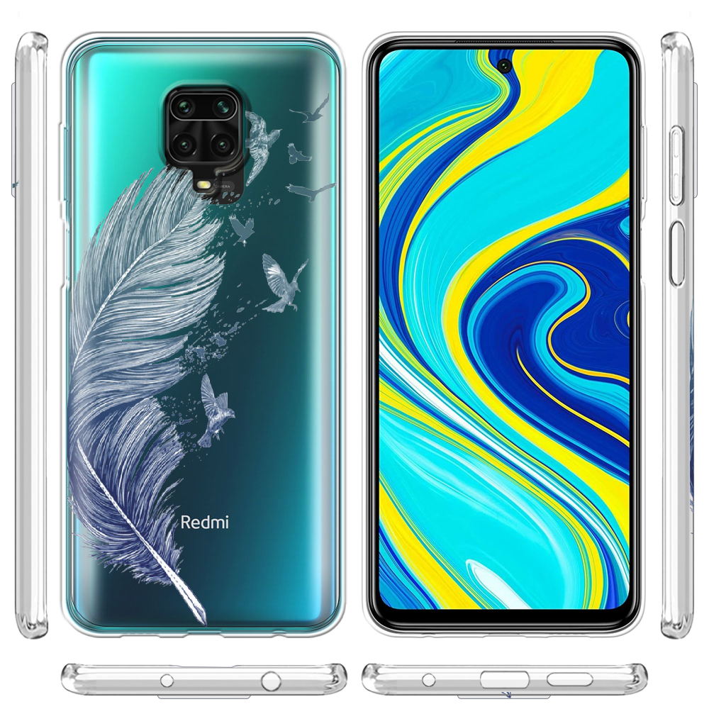 Чехол Boxface Xiaomi Redmi Note 9S Feather Прозрачный силикон (39475-cc38-39475) - фото 3