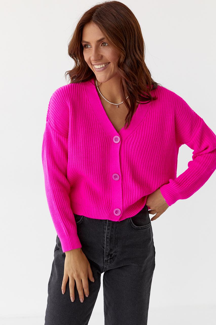 Кардиган укорочений S Рожевий (9528107) - фото 5 Кардиган укорочений S Рожевий (9528107) - фото 5