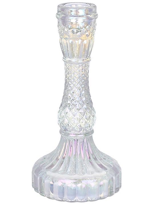 Набор стеклянных подсвечников 12 шт. Crystal Glass 17 см Перламутровый