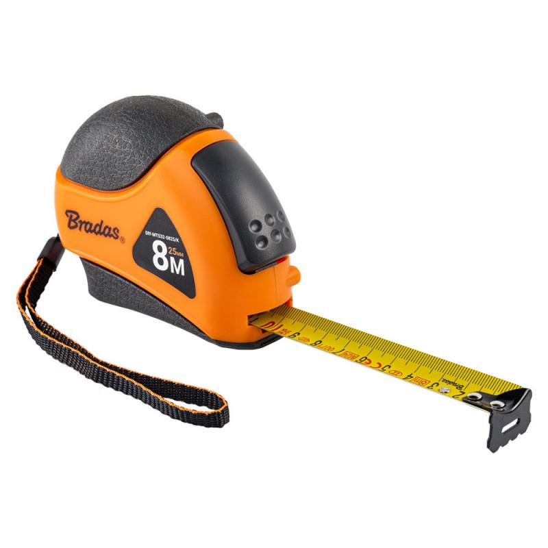 Рулетка рулонная MOUSE мягкие вставки автоматический замок конец из нержавеющей стали 8 м/25 мм (DIY-MTS32-0825/K)