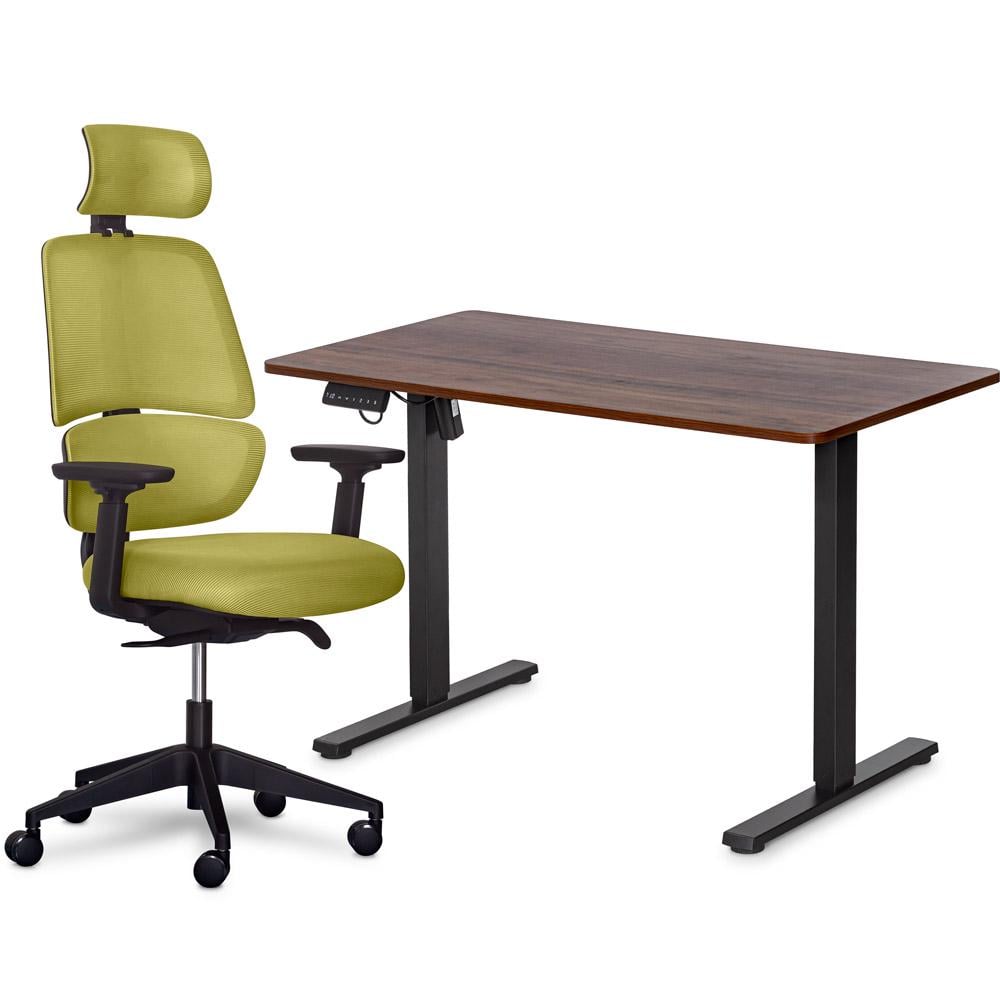 Комплект Mealux PowerDesk Lite Walnut + Leo Air Plus Green (EVO-201 Lite Walnut/B+Y 546 KZ)