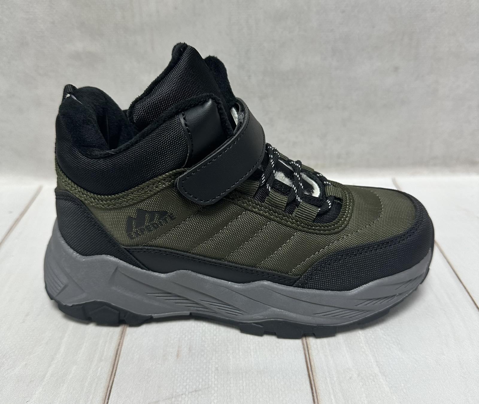 Черевики дитячі зимові BBT на овчині водовідштовхуючі р. 32/20,6 см Хакі