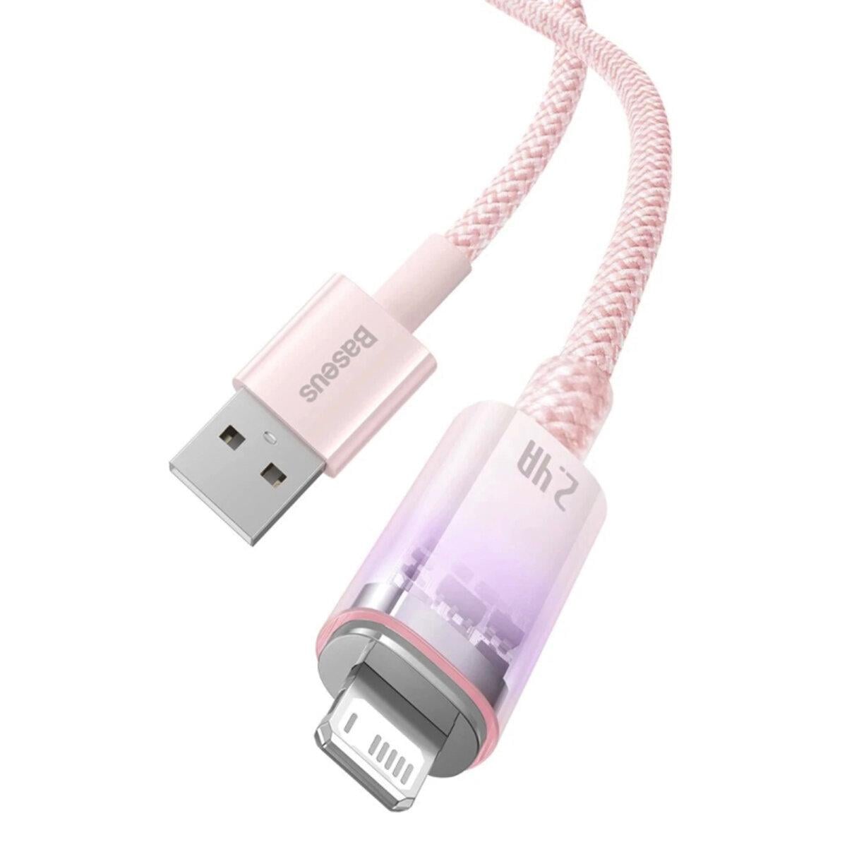 Кабель BASEUS Explorer USB-Lightning 2.4А Розовый (CATS010004) - фото 4