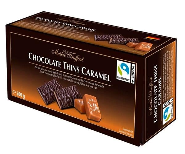 Шоколад чорний Maitre Truffout Chocolate Thins Caramel 200 г (20320777)