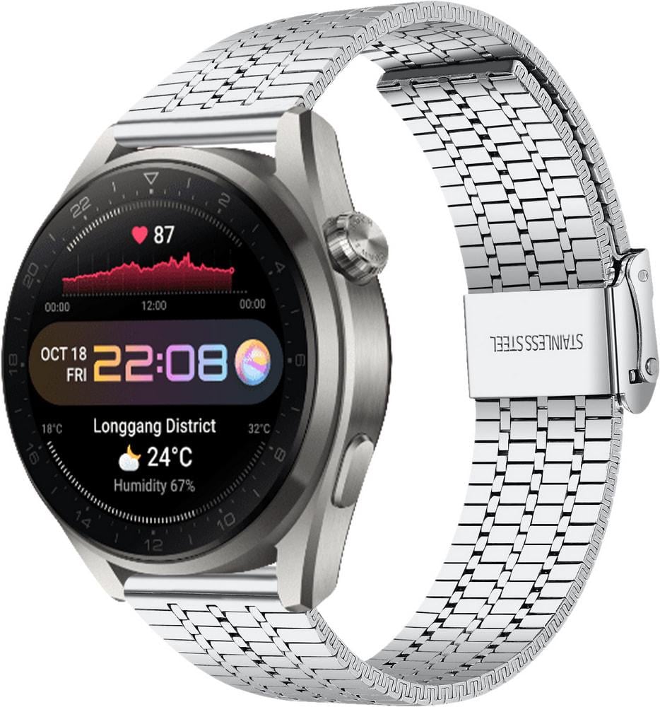 Браслет металлический Counic для Huawei Watch 3 Pro Silver (34118-59)