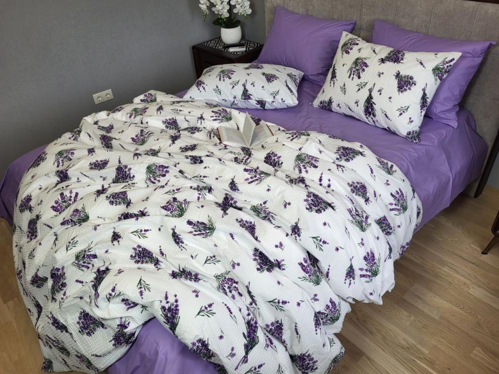 Комплект постільної білизни Gofre Duo Лавандове дихання сімейний