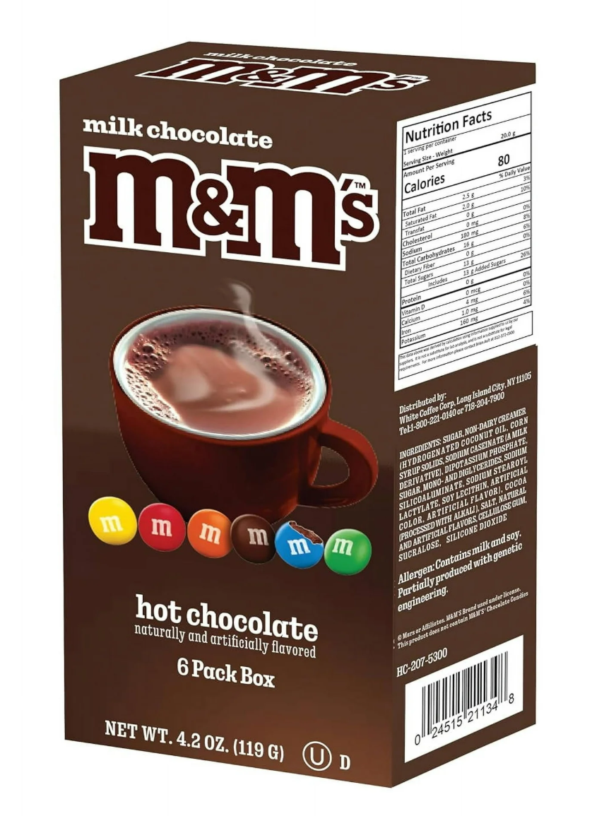 Горячий шоколад M&M's Milk Chocolate Hot Chocolate Sticks 6 шт. 119 г (2562866432)