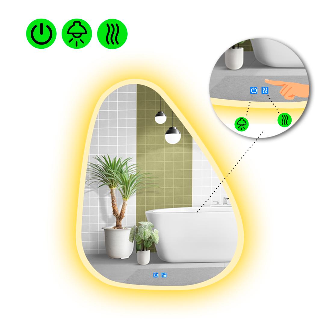 Дзеркало з LED підсвіткою Doccia 3 із двома сенсорами 120x96 см (8738261)