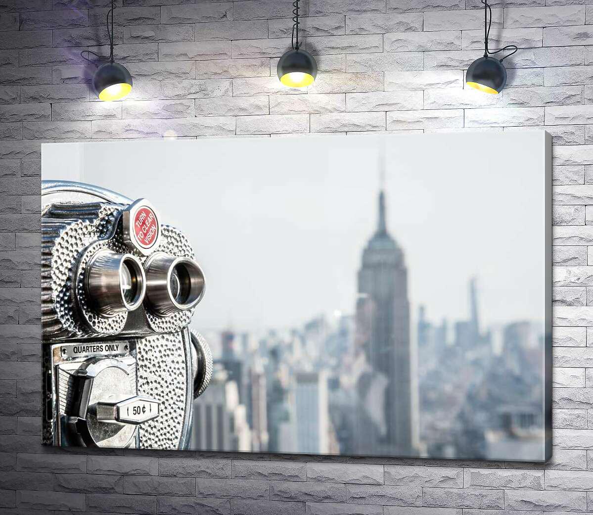 Картина ArtPoster Смотровой бинокль на крыше Эмпайр-Стейт-Билдинг (Empire State Building) 50x33 см Модуль №1 (003618)