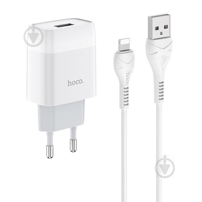 СЗУ Hoco C72A (1USB/2.1A) + Lightning (Белый) 1097361
