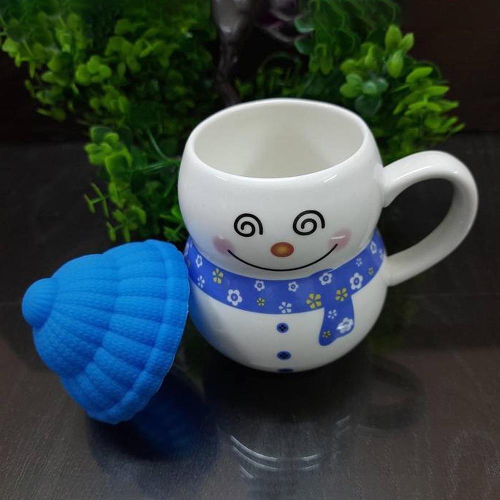 Чашка новогодняя с крышкой снеговик 350 мл - фото 3 Чашка новогодняя с крышкой снеговик 350 мл - фото 3