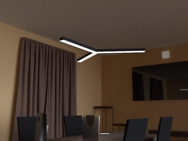 Подвесной светильник светодиодный LEDUA Y черный корпус 220V 95W 5400 Lm 4000К 600х600х600 мм (25344270) - фото 2 Подвесной светильник светодиодный LEDUA Y черный корпус 220V 95W 5400 Lm 4000К 600х600х600 мм (25344270) - фото 2