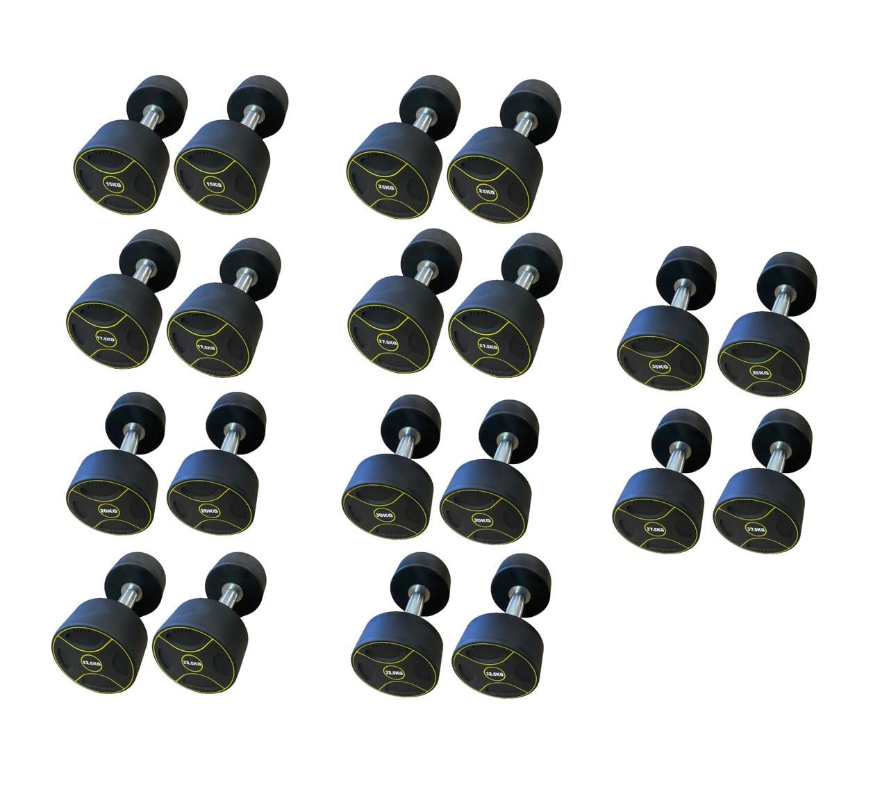 Гантельный ряд уретановый Generation Fitness FF51D4B 15/37,5 кг 10 пар/525 кг (23715782)