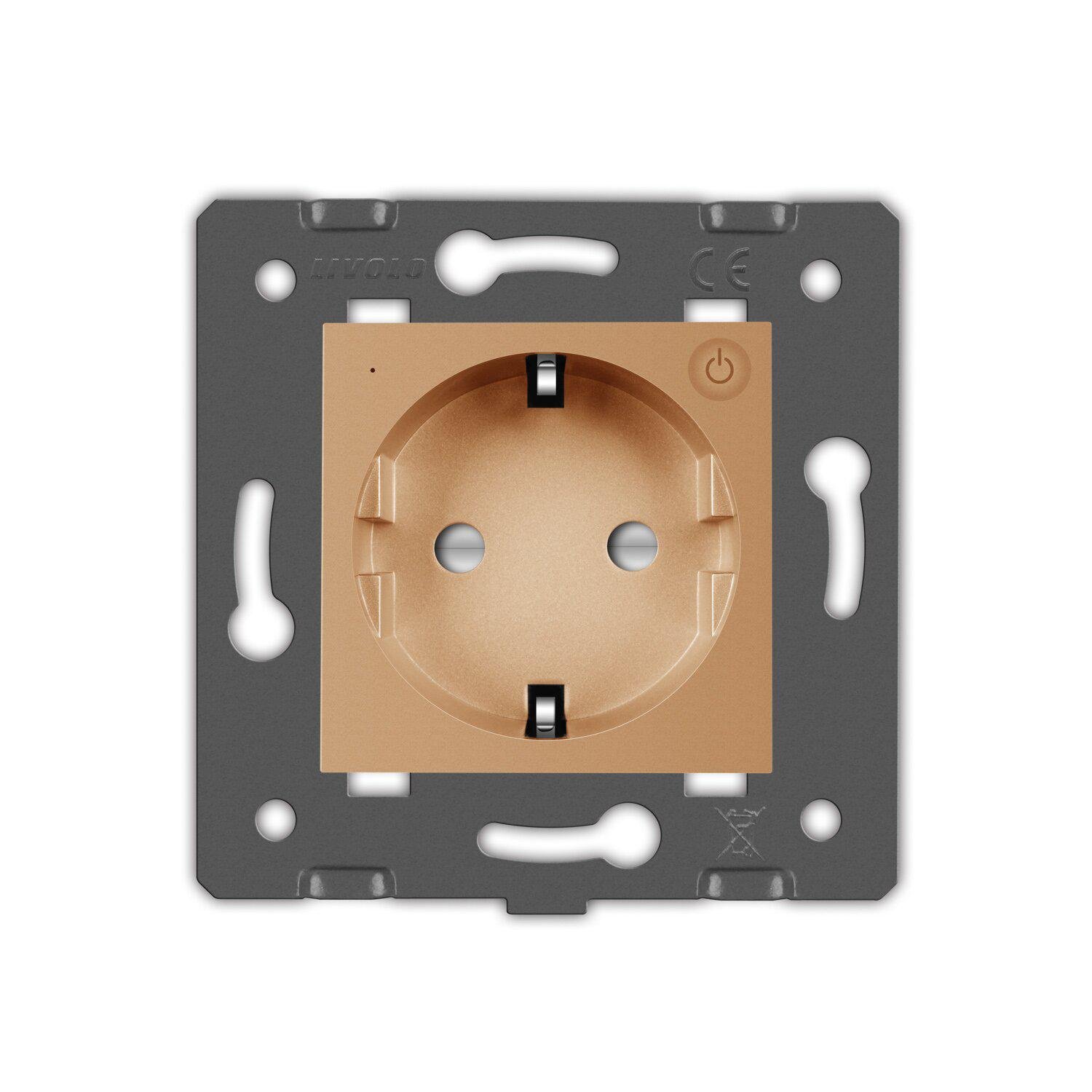 Умный механизм розетка Livolo ZigBee с заземлением Золотой (VL-FCTC16AZ-2AP) - фото 3