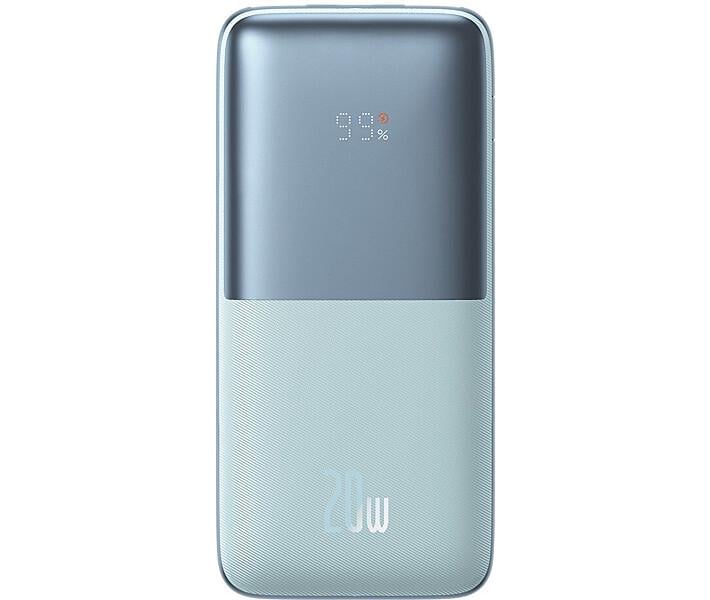 Павербанк BASEUS Power Digital Fast Charging 10000 мАг 20 Вт з універсальним кабелем USB на Type-C 3A 0,3 м Чорний/Синій (PPBD040103)