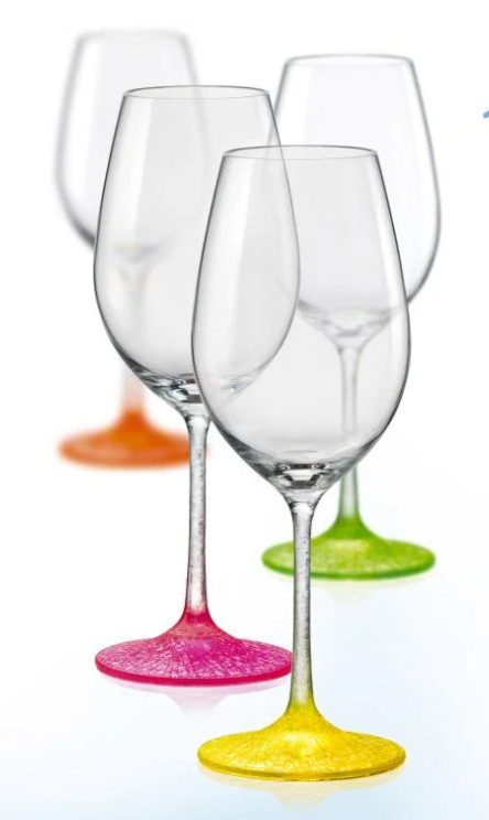 Набір келихів для вина Bohemia Neon Frozen 40729/D4896/350 350 мл 4 шт.