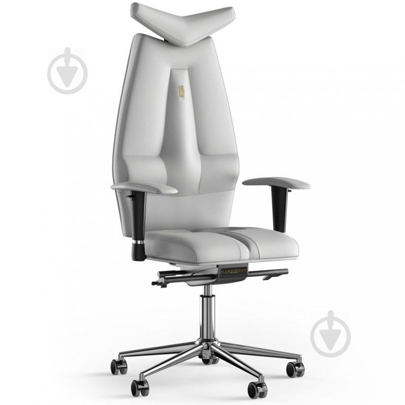 Кресло KULIK SYSTEM JET Кожа с подголовником без строчки Белый (3-901-BS-MC-0102)