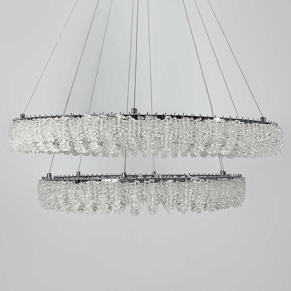 Люстра кольцевая хрустальная на 2 яруса 80/60 см Хром (33038-800+600 CH) - фото 7 Люстра кольцевая хрустальная на 2 яруса 80/60 см Хром (33038-800+600 CH) - фото 7