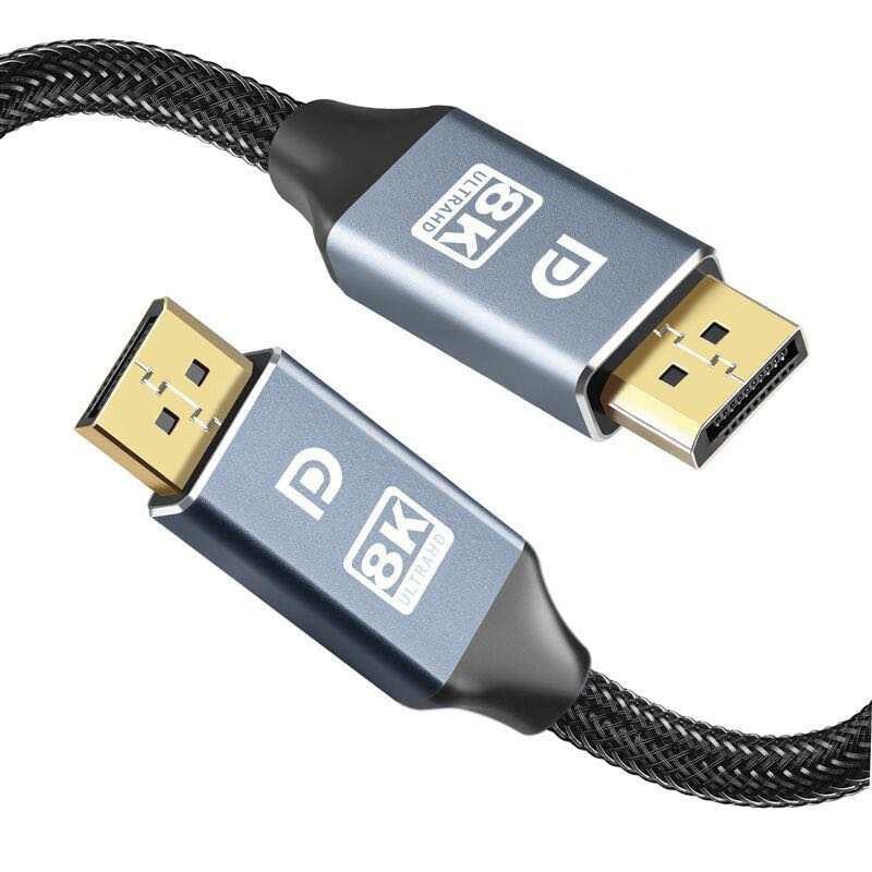 Кабель U&P DisplayPort 1.4-DisplayPort 1.4 8K 60Hz 1,8 м Grey (SSE-CA13-GY) - фото 2
