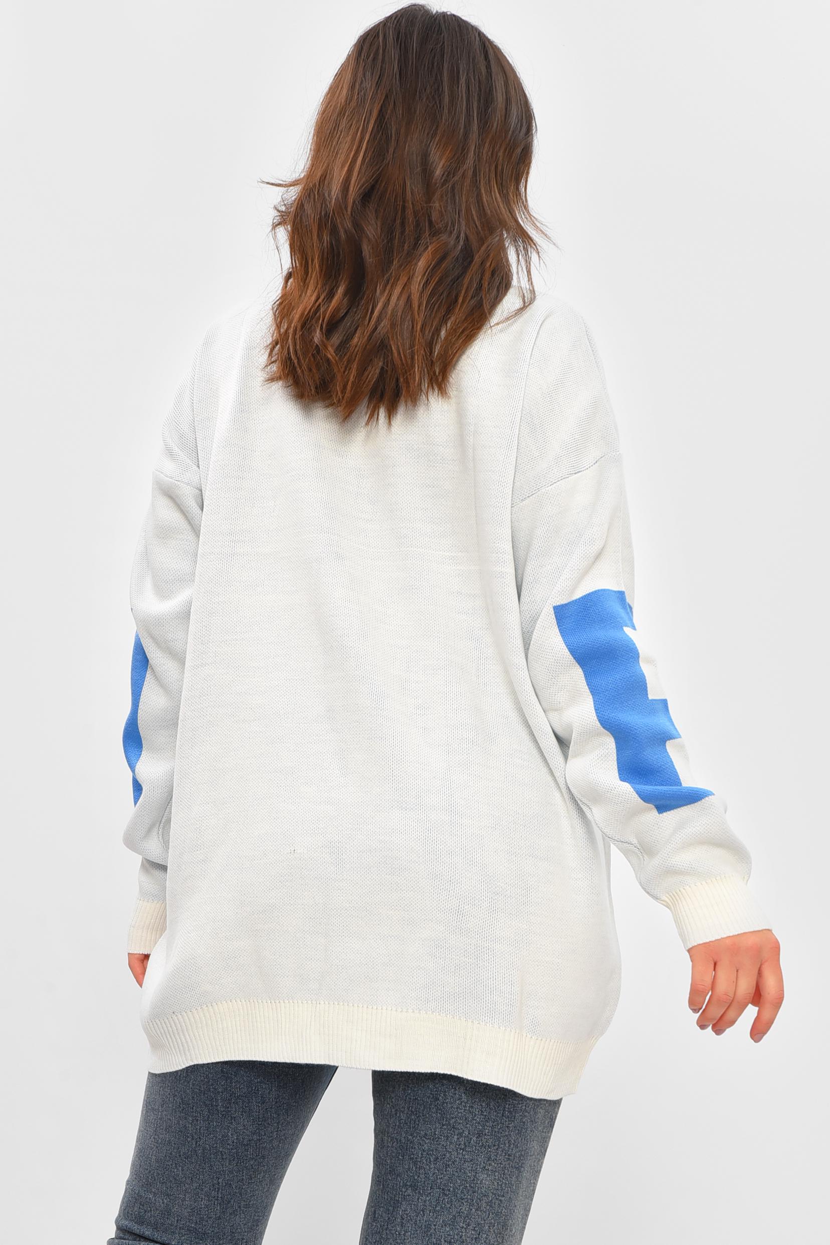 Свитер женский 207378 с принтом 2XL-3XL Белый (207378_!339303_50-52) - фото 3 Свитер женский 207378 с принтом 2XL-3XL Белый (207378_!339303_50-52) - фото 3