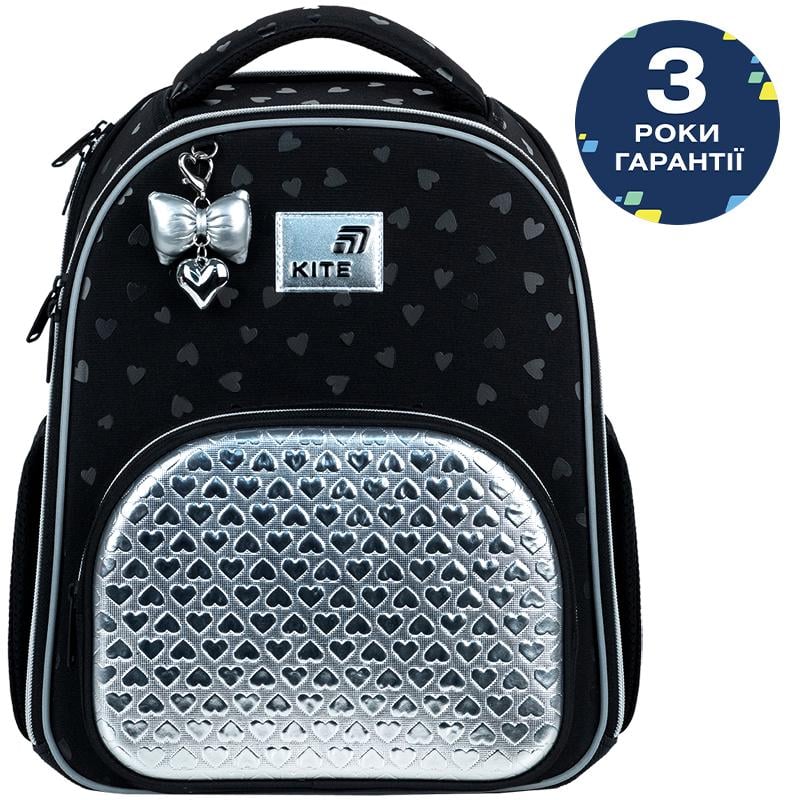 Шкільний рюкзак каркасний Kite Education Black&Silver K26-556M-2
