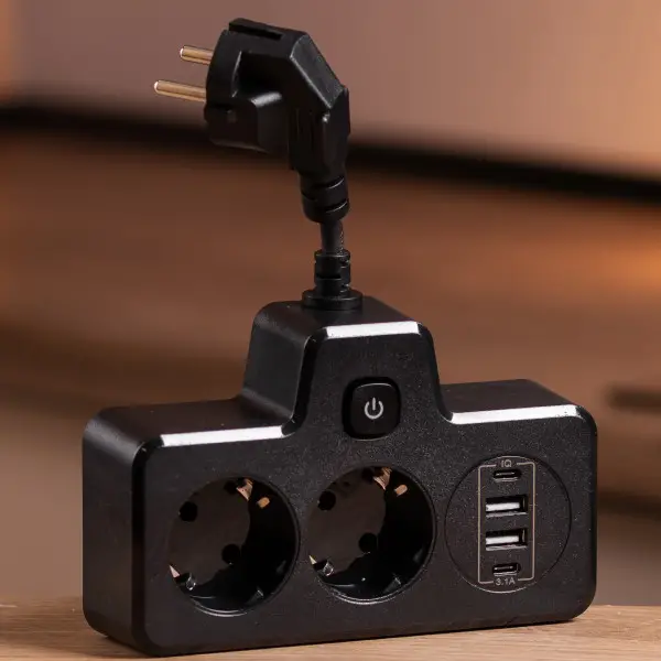 Фільтр-розгалужувач мережевий SNAILS 2 розетки LED 4 USB та сенсорним керуванням 8 см Чорний (147-107-HP-5-18 ) - фото 7 Фільтр-розгалужувач мережевий SNAILS 2 розетки LED 4 USB та сенсорним керуванням 8 см Чорний (147-107-HP-5-18 ) - фото 7