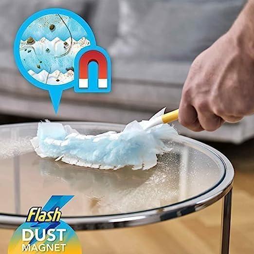 Щетка-магнит для пыли Flash Duster Dust Magnet Trap & Lock Starter Kit Пипидастр 1 магний и 4 запасных ткани (22639256) - фото 2