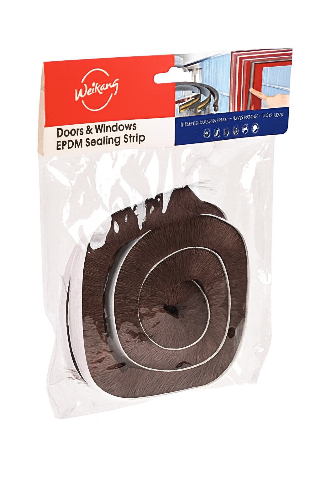Уплотнитель для окон Weikang R35869 на клейкой основе 9х23 мм/3 м Коричневый (32534255)