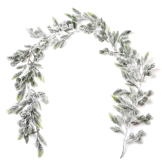 Гирлянда из искусственной хвои заснеженная 177 см (SK00006)