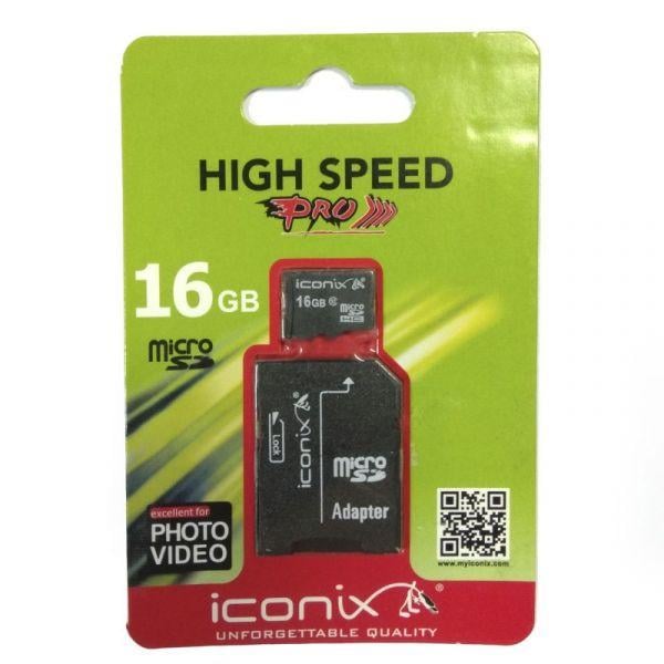 Карта памяти IcoNiX micro SD 16 Gb 10 Class (13185)