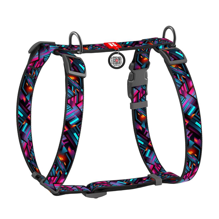 Шлея для собак анатомическая Waudog Nylon Бесконечные миры с QR-паспортом S 15 мм A 30-40 см/B 30-50 см Multicolored (320-4058)